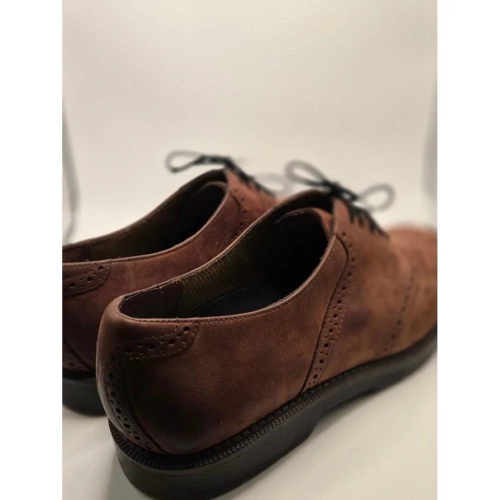 Dockers Oxford Shoes Mens 10.5M Brown Suede Brogue Lace Up Dress Casual (S6)